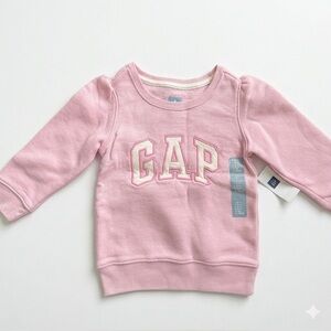 NEW Gap toddler girls' pink logo crew sweatshirt 5T/2T